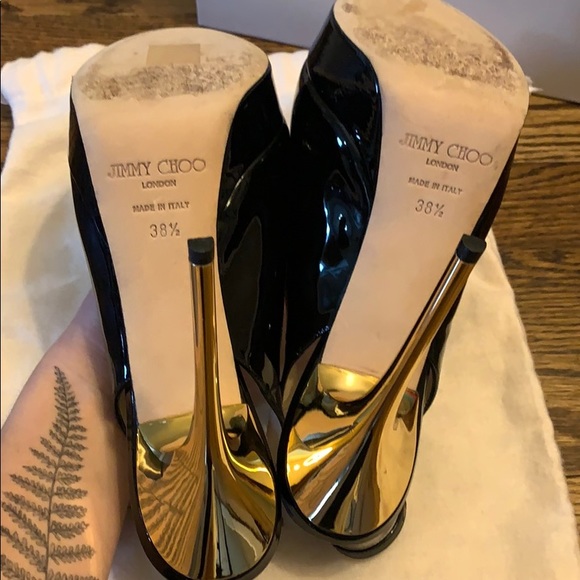 Peep toe slingbacks with a gold heel - Picture 3 of 8